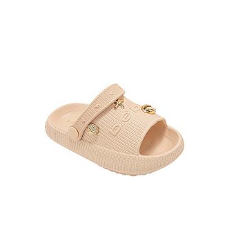 bebe Toddler Girls EVA Slide Sandals with Charm Details Slip On Shoes