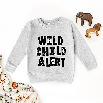 Wild Child Alert Distressed - Toddler Graphic Sweatshirt