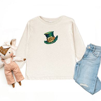 Leprechaun Hat Paint Print - Toddler Long Sleeve Graphic Tee