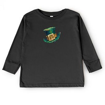 Leprechaun Hat Paint Print - Toddler Long Sleeve Graphic Tee