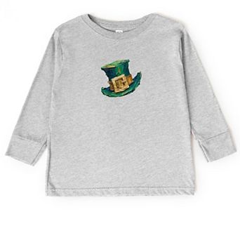 Leprechaun Hat Paint Print - Toddler Long Sleeve Graphic Tee