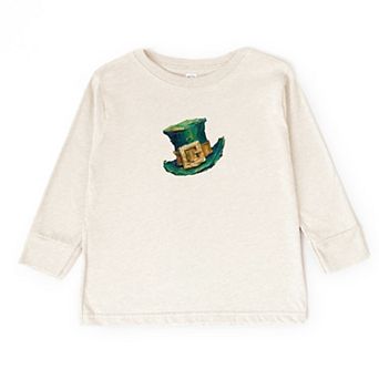 Leprechaun Hat Paint Print - Toddler Long Sleeve Graphic Tee