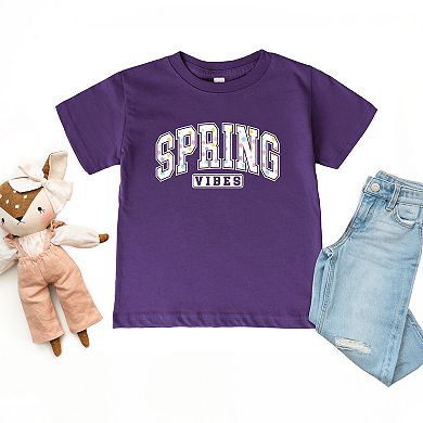 Spring Vibes Varsity - Toddler Short Sleeve Graphic T-Shirt