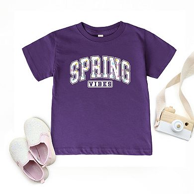 Spring Vibes Varsity - Toddler Short Sleeve Graphic T-Shirt
