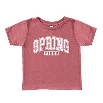 Spring Vibes Varsity - Toddler Short Sleeve Graphic T-Shirt