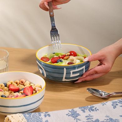 Cereal & Soup Bowls Set of 4 Ceramic, Microwave & Dishwasher Safe