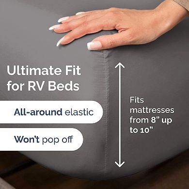 CGK Linens Easy-Fit RV Sheet Set with Deep Pockets for RV Mattresses