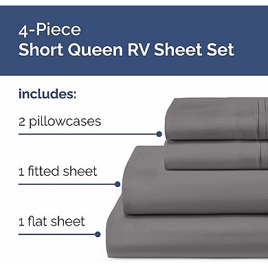 CGK Linens Easy-Fit RV Sheet Set with Deep Pockets for RV Mattresses