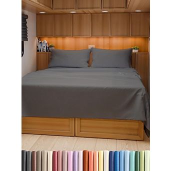CGK Linens Easy-Fit RV Sheet Set with Deep Pockets for RV Mattresses