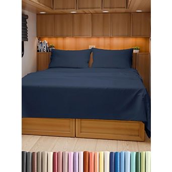 CGK Linens Easy-Fit RV Sheet Set with Deep Pockets for RV Mattresses