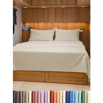 CGK Linens Easy-Fit RV Sheet Set with Deep Pockets for RV Mattresses