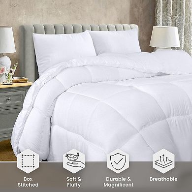 Comforter Duvet Insert, Quilted Comforter with Corner Tabs, Box Stitched Down Alternative Comforters