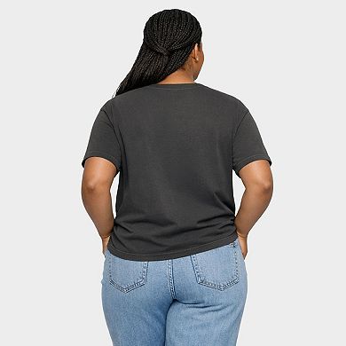 Beach Elements Outline - Women's Plus Sized Garment Dyed Graphic T-Shirt