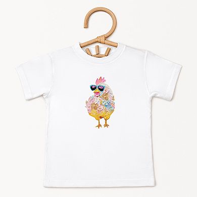 Sunglasses Chick Paint Print - Toddler Short Sleeve Graphic T-Shirt