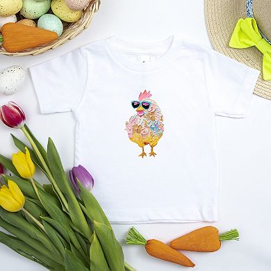 Sunglasses Chick Paint Print - Toddler Short Sleeve Graphic T-Shirt