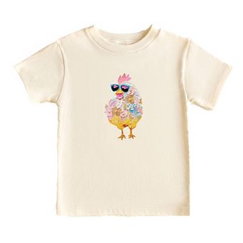 Sunglasses Chick Paint Print - Toddler Short Sleeve Graphic T-Shirt