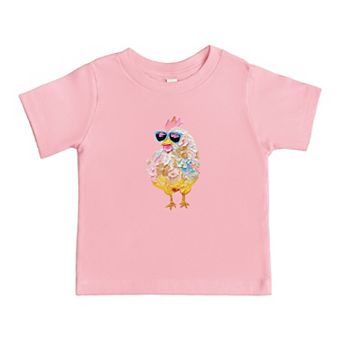 Sunglasses Chick Paint Print - Toddler Short Sleeve Graphic T-Shirt