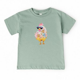 Sunglasses Chick Paint Print - Toddler Short Sleeve Graphic T-Shirt