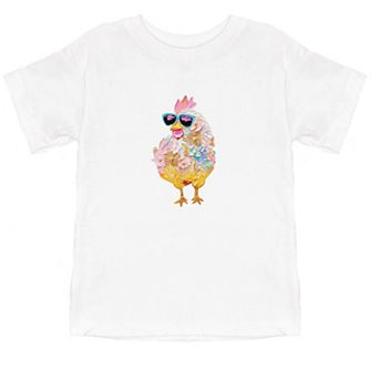 Sunglasses Chick Paint Print - Toddler Short Sleeve Graphic T-Shirt