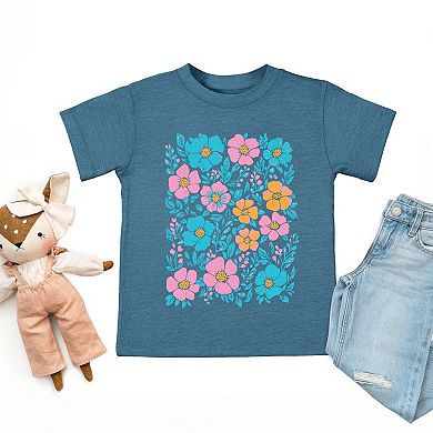 Pastel Floral - Toddler Short Sleeve Graphic T-Shirt