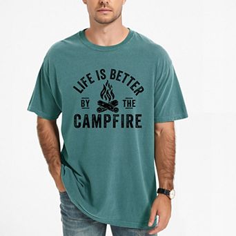 Life Is Better By The Campfire - Men's Garment Dyed Graphic T-Shirt