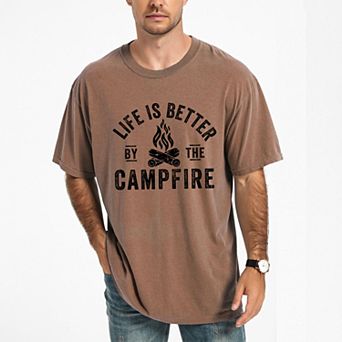Life Is Better By The Campfire - Men's Garment Dyed Graphic T-Shirt