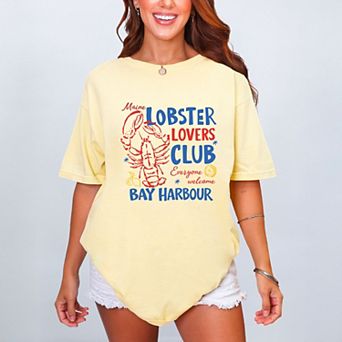 Lobster Lovers Club Bay Harbour - Women's Garment Dyed Graphic T-Shirt