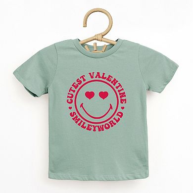 SmileyWorld Cutest Valentine Circle - Toddler Short Sleeve Graphic T-Shirt