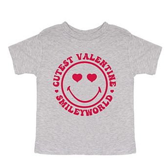 SmileyWorld Cutest Valentine Circle - Toddler Short Sleeve Graphic T-Shirt