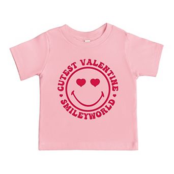 SmileyWorld Cutest Valentine Circle - Toddler Short Sleeve Graphic T-Shirt