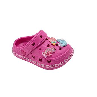 bebe Toddler Girls Clog Sandals with Candy Charms Slip On Shoes