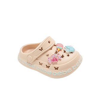 bebe Toddler Girls Clog Sandals with Candy Charms Slip On Shoes