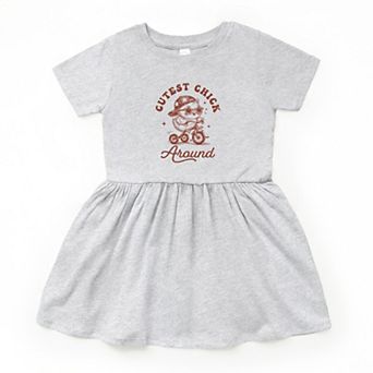 Cutest Chick Around Bike - Toddler Graphic Dress