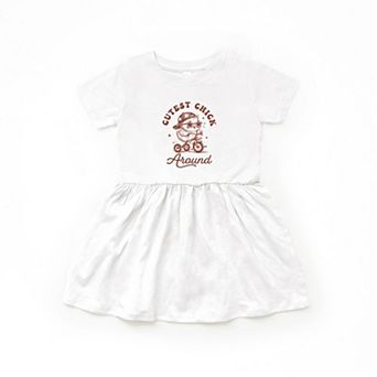 Cutest Chick Around Bike - Toddler Graphic Dress