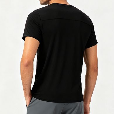 Men's Short Sleeve Workout T Shirt Athletic Tee for Running Gym