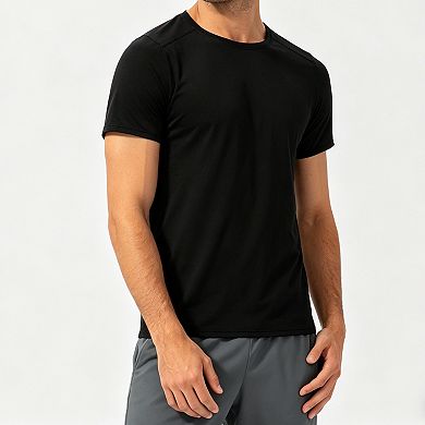 Men's Short Sleeve Workout T Shirt Athletic Tee for Running Gym