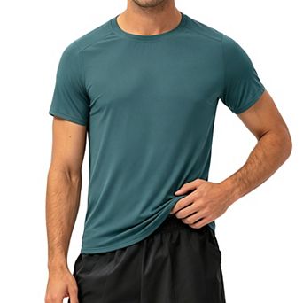Men's Short Sleeve Workout T Shirt Athletic Tee for Running Gym