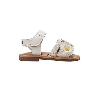 bebe Toddler Girls Strappy Sandals with Floral Applique