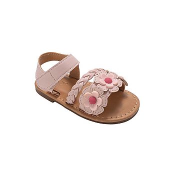 bebe Toddler Girls Strappy Sandals with Floral Applique