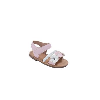 bebe Toddler Girls Strappy Sandals with Floral Applique
