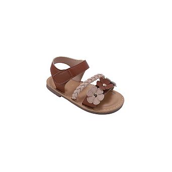 bebe Toddler Girls Strappy Sandals with Floral Applique