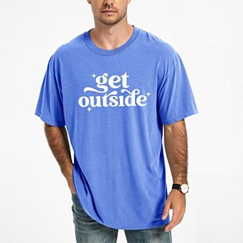 Get Outside Stars - Men's Garment Dyed Graphic T-Shirt