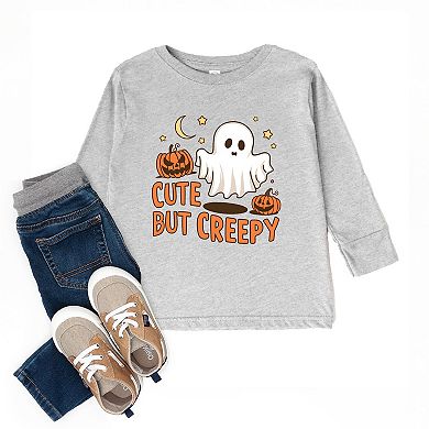 Cute But Creepy Ghost - Toddler Long Sleeve Graphic Tee