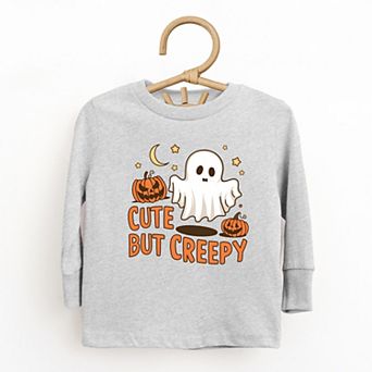 Cute But Creepy Ghost - Toddler Long Sleeve Graphic Tee
