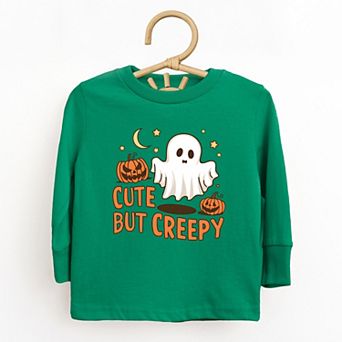 Cute But Creepy Ghost - Toddler Long Sleeve Graphic Tee