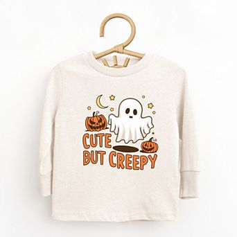 Cute But Creepy Ghost - Toddler Long Sleeve Graphic Tee