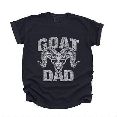 Goat Dad Distressed - Men's Garment Dyed Graphic T-Shirt