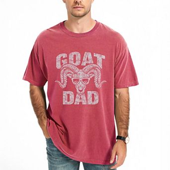 Goat Dad Distressed - Men's Garment Dyed Graphic T-Shirt