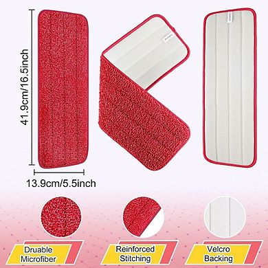 Reusable Microfiber Mop Pads for Wet & Dry Floor Cleaning, 6-Pack