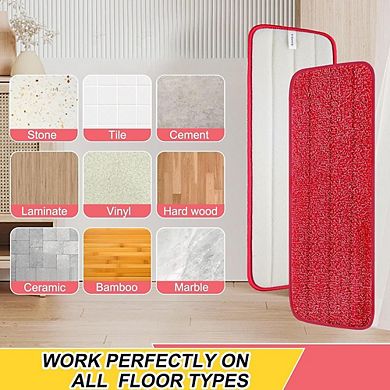 Reusable Microfiber Mop Pads for Wet & Dry Floor Cleaning, 6-Pack